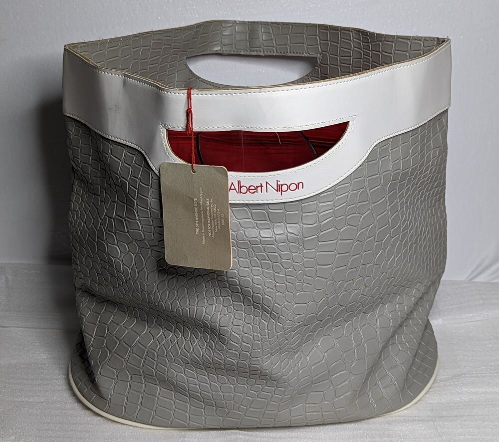 Dash & Albert Tote Multicolored Tote Bag W/Leather Handle in Crocodile Pattern